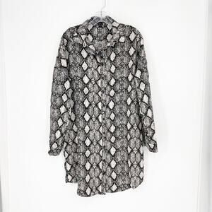 Revamped Long Sleeve Snakeskin Print Dress Size Medium